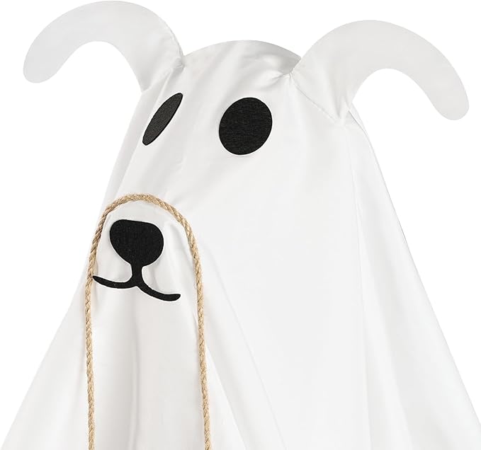 👻 Glowing Ghost Dog Halloween Door Decor with Trick or Treat Sign