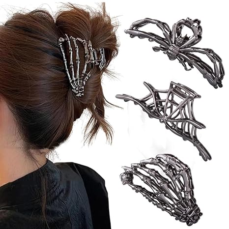 💀 Gothic Skeleton Hand Hair Claw Clip 🖤