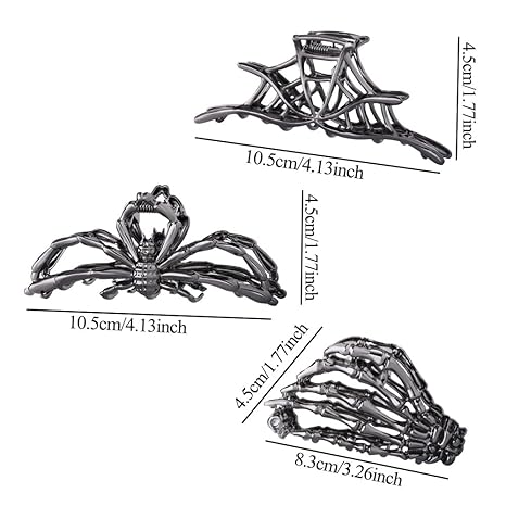 💀 Gothic Skeleton Hand Hair Claw Clip 🖤