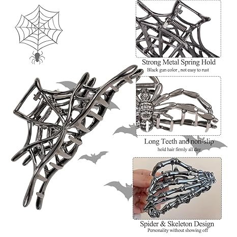 💀 Gothic Skeleton Hand Hair Claw Clip 🖤