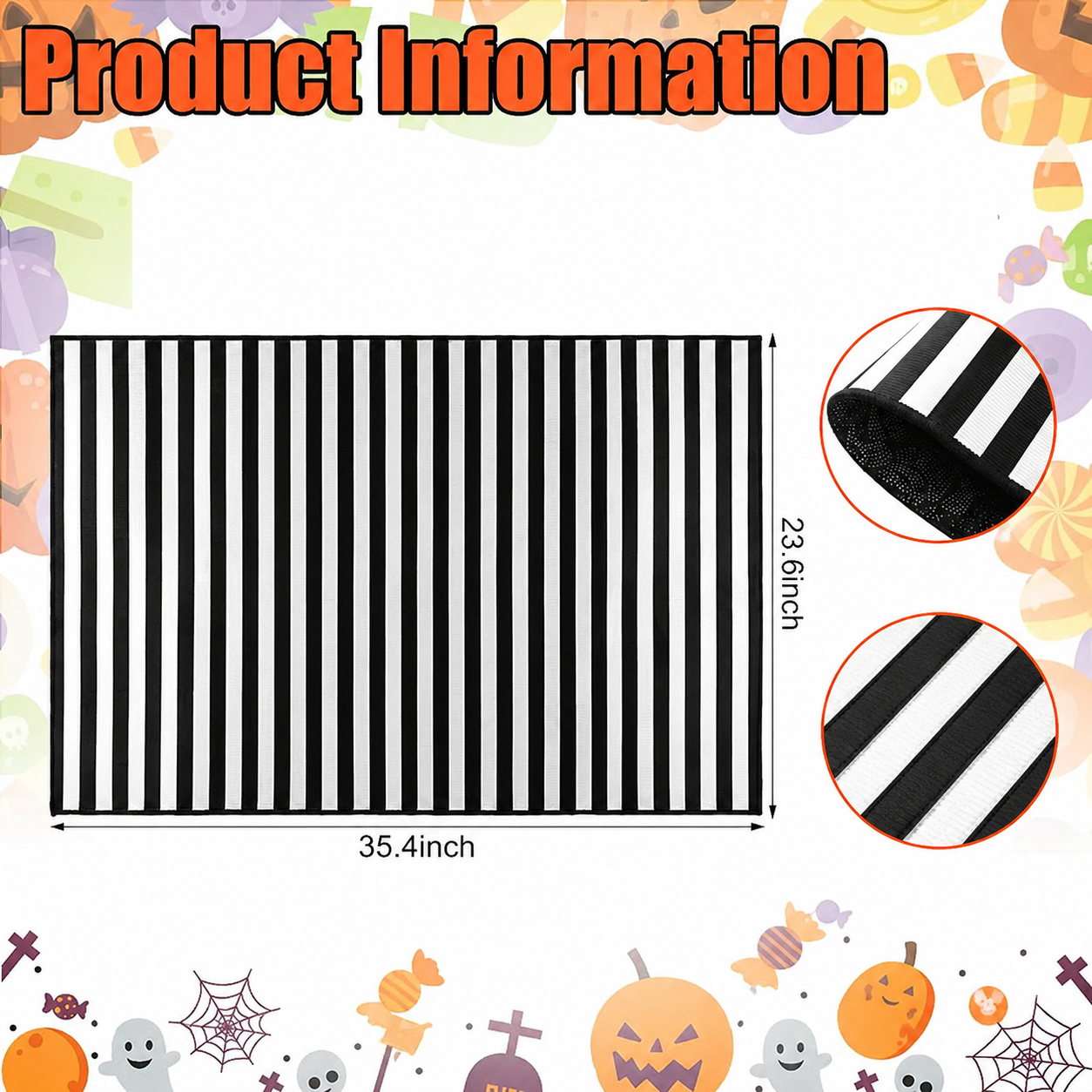 (2-Pack) Halloween Outdoor Doormat — Cute Ghost Pattern
