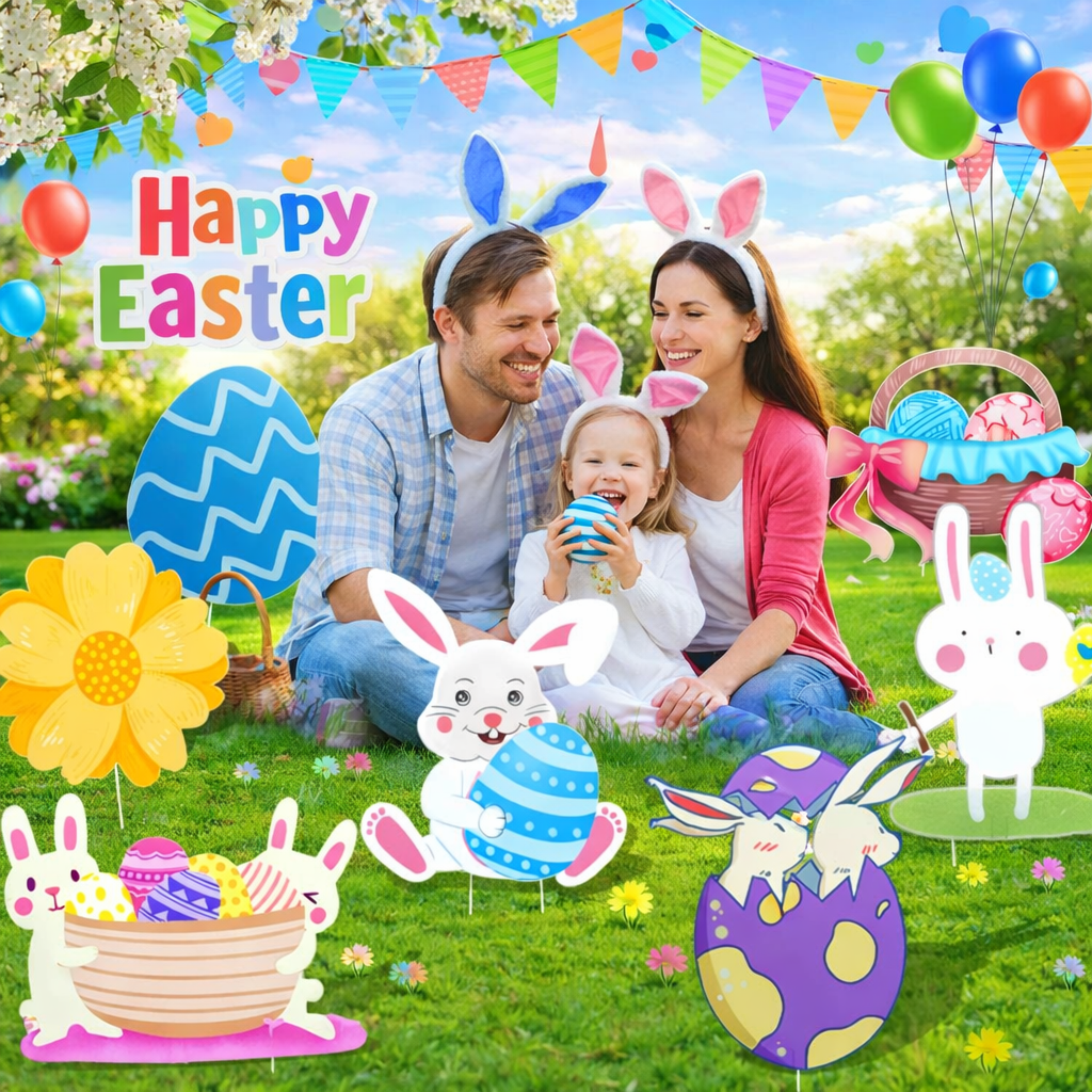 Handmade Easter Bunny & Carrot Garland - Whimsical Spring Home Decor