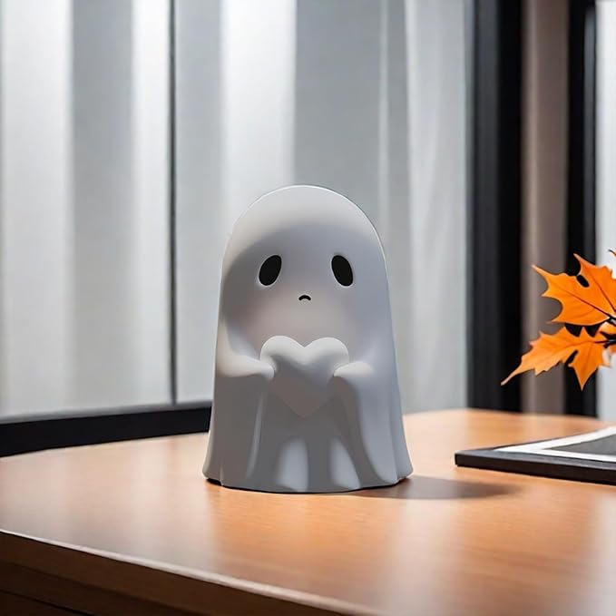 👻 Cheeky Middle-Finger Ghost Statue | Cute Halloween Ghost Ornament