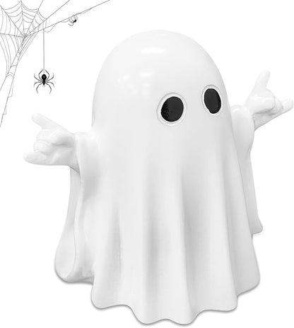 👻 Cheeky Middle-Finger Ghost Statue | Cute Halloween Ghost Ornament