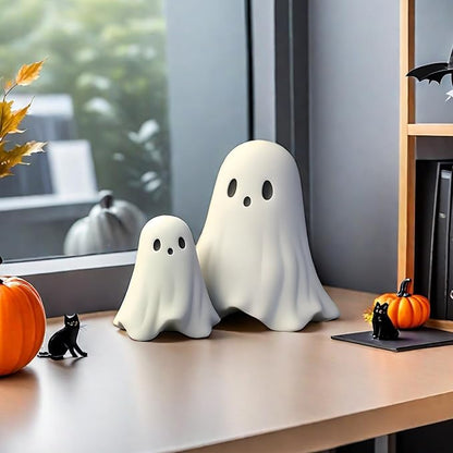 👻 Cheeky Middle-Finger Ghost Statue | Cute Halloween Ghost Ornament