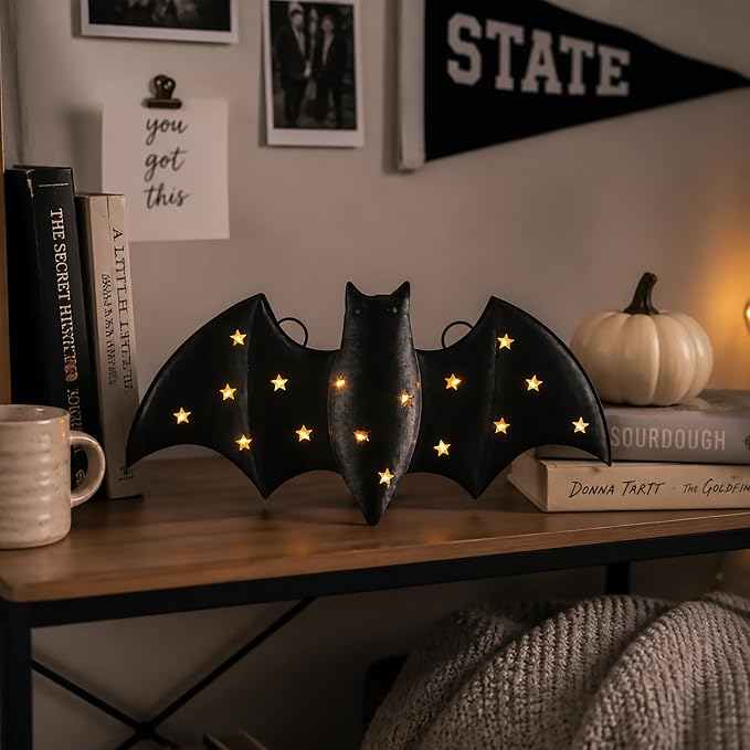 🦇 Glowing Bat Wall Decor | Lighted Halloween Wall Decoration