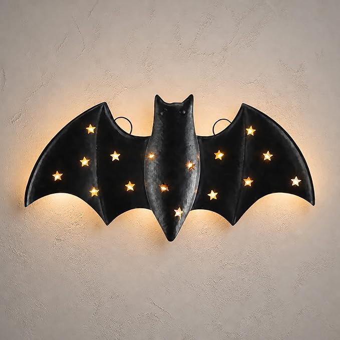 🦇 Glowing Bat Wall Decor | Lighted Halloween Wall Decoration