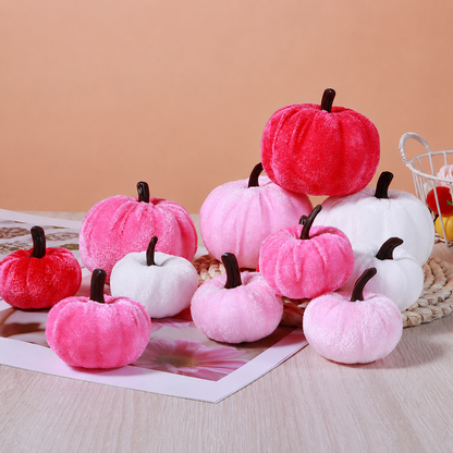 🍂 Velvet Pumpkin Decor Set for Fall & Thanksgiving 🌾