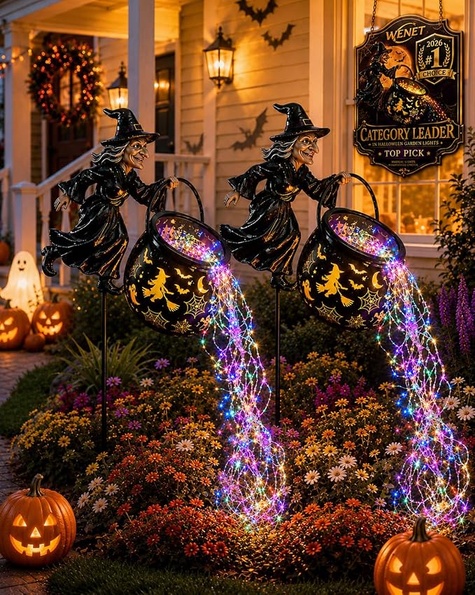 🧙 Halloween Witch's Cauldron Garden Light ✨