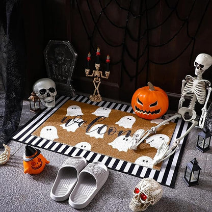 (2-Pack) Halloween Outdoor Doormat — Cute Ghost Pattern