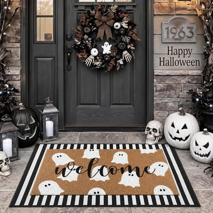 (2-Pack) Halloween Outdoor Doormat — Cute Ghost Pattern