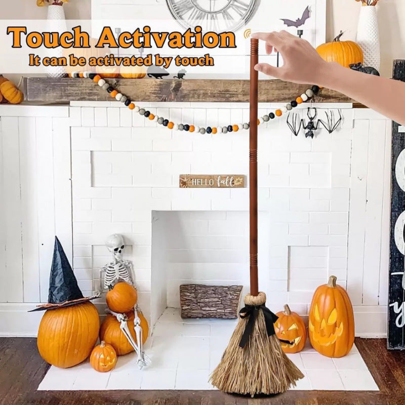 🧹 Animated Dancing Witch Broom | Halloween Home Decor